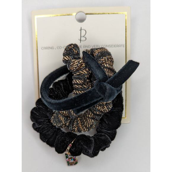Letter B Charm Hair Tie Scrunchie Set - Picture 3 of 5